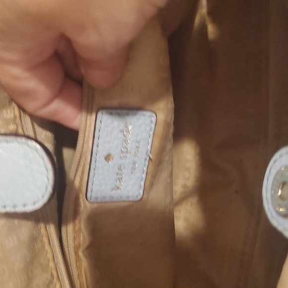 Kate Spade Mulberry Street Leighann Light Blue Leather Tote    14”x10” - Picture 9 of 17